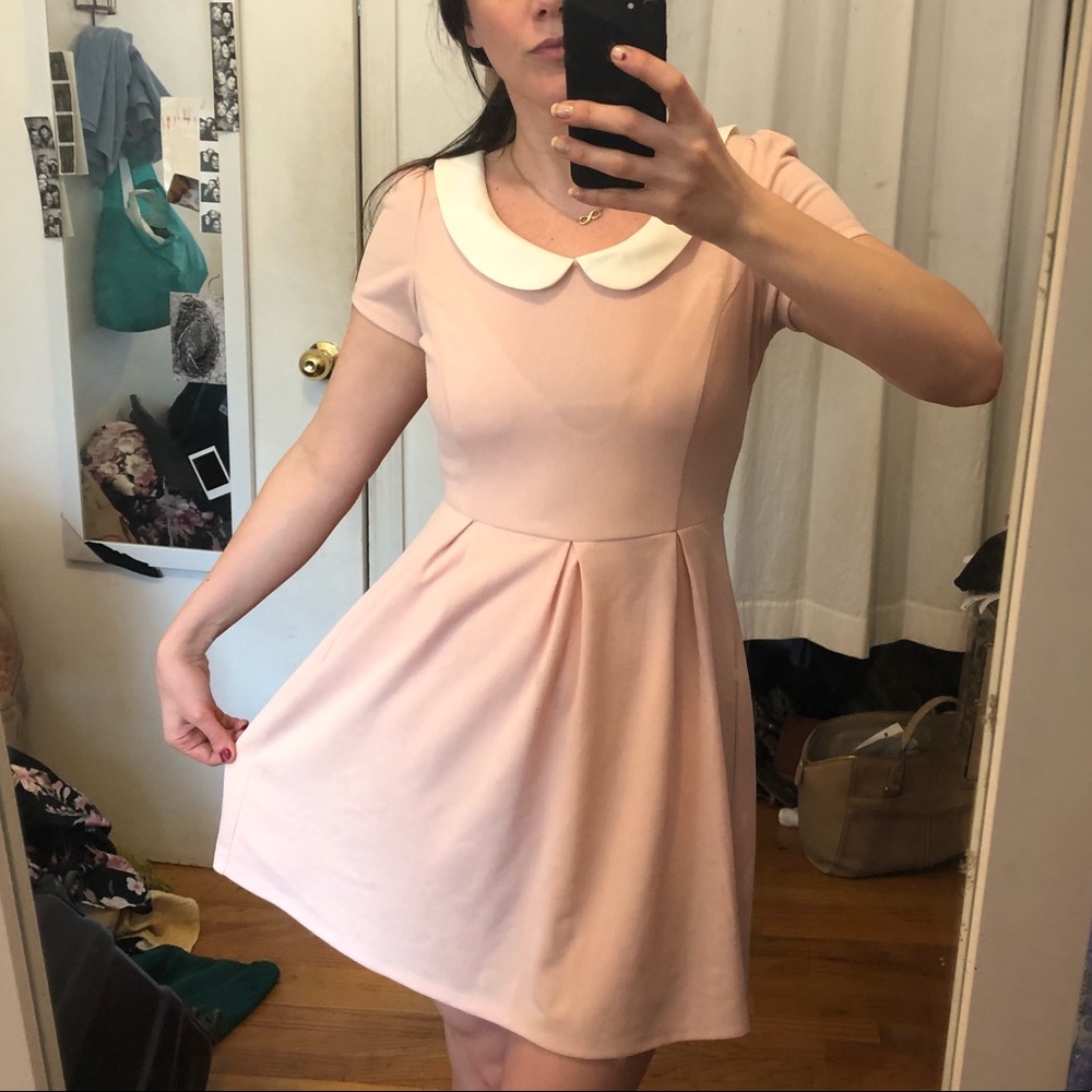 Pink Dress w/ Peter Pan collar from Mod Cloth.